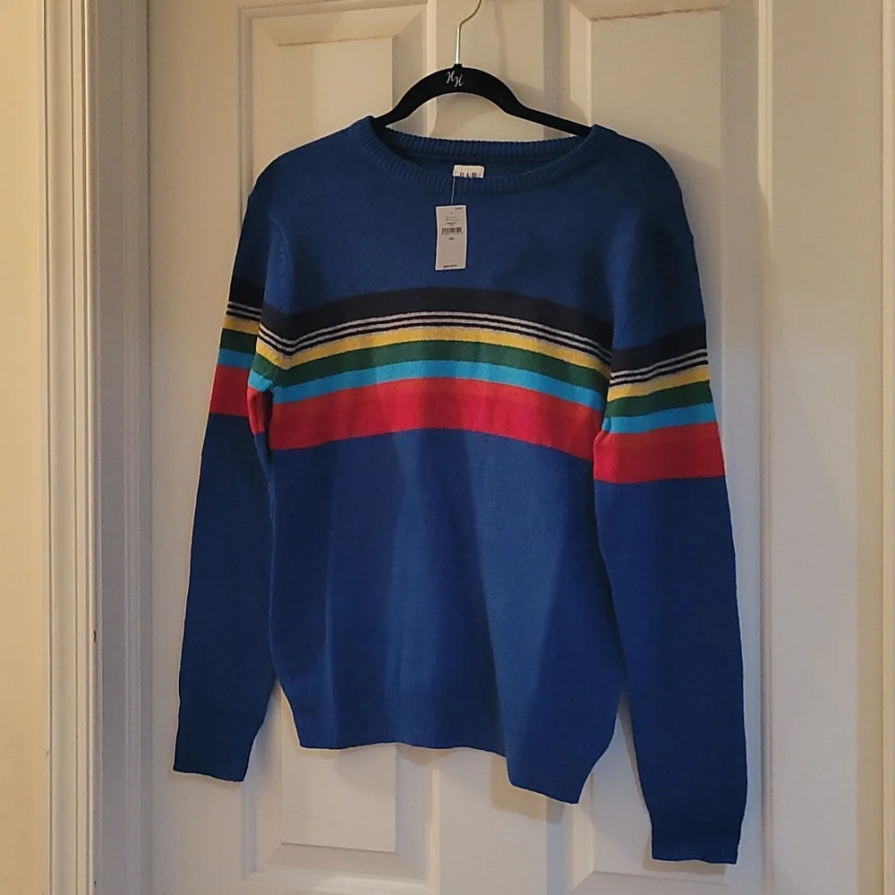 Gap royal blue striped sweater XXL/14